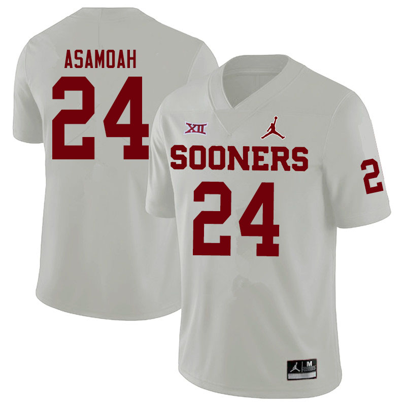Men #24 Brian Asamoah Oklahoma Sooners Jordan Brand College Football Jerseys Sale-White